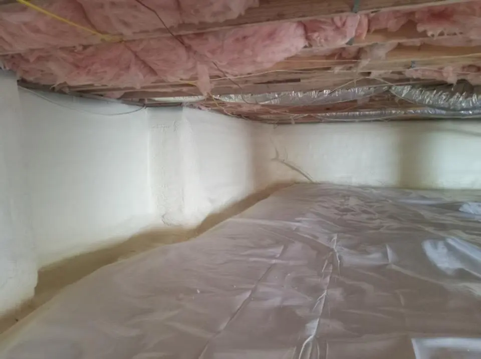 Crawl space encapsulation with closed-cell spray foam for Flat Roof Repair in St. Albans